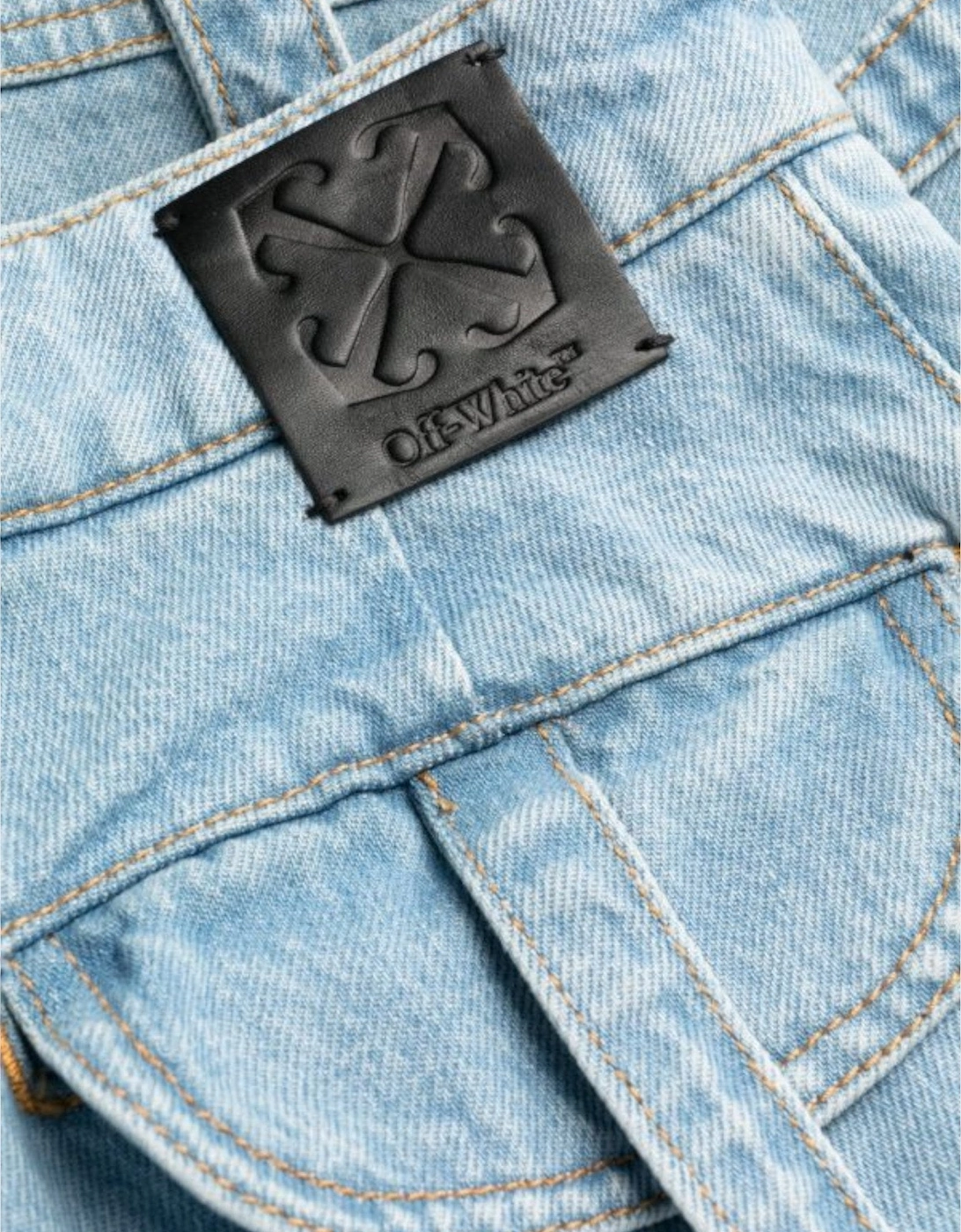 Bleach Cargo Pocket Over Pant Light Denim