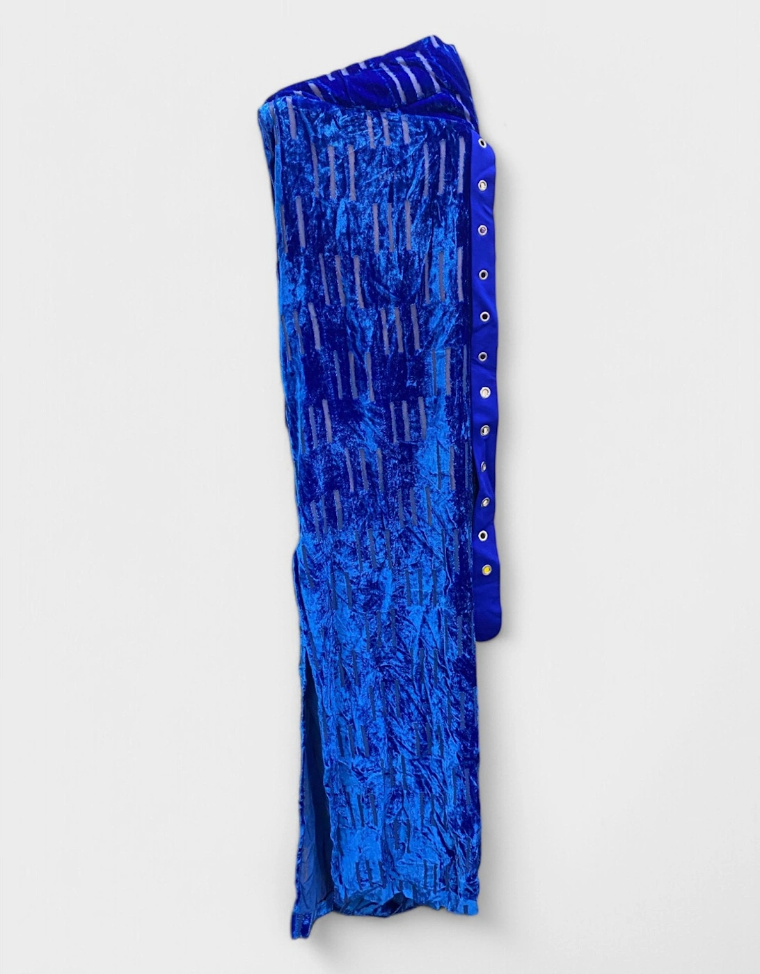 Velvet Shibori Belt Long Dress Blue, 5 of 4