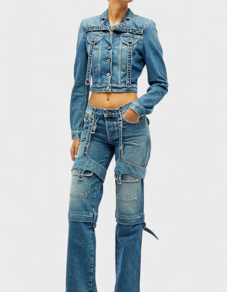 Cargo Zip Pant Denim Blue