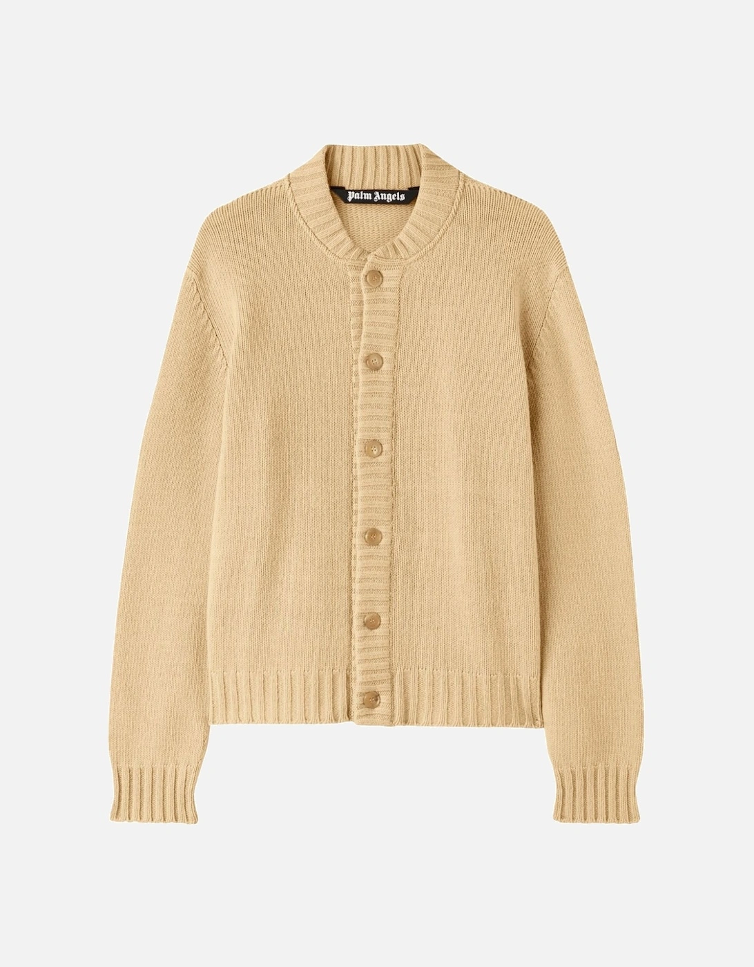 Curved Logo Cardigan Beige, 7 of 6