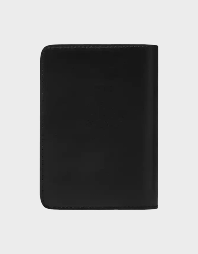 Off White Debossed Quote Passport Holder Black