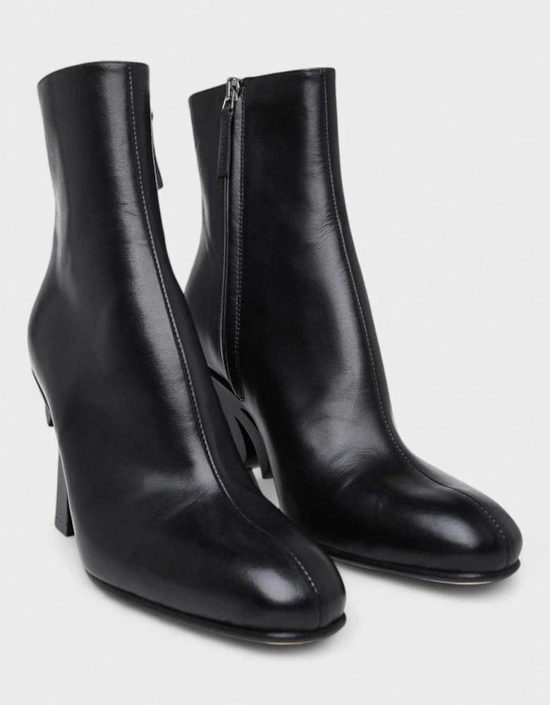Palm Heel Ankle Boots Black