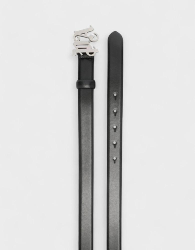 Monogram Caviar Belt Black Silver