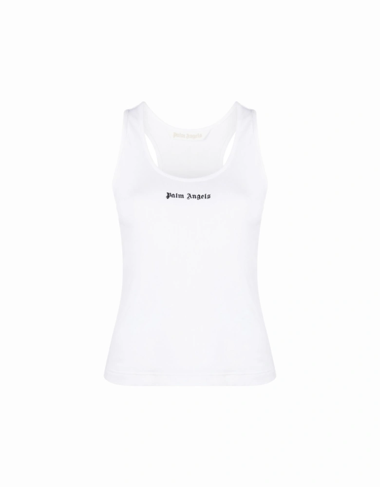 Classic Logo Rib Tank Top White