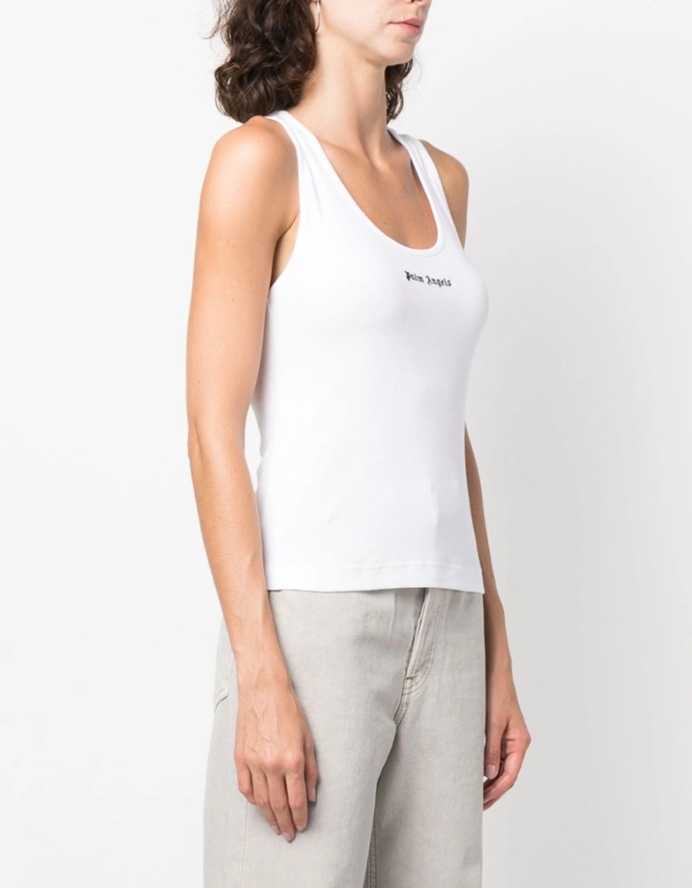 Classic Logo Rib Tank Top White