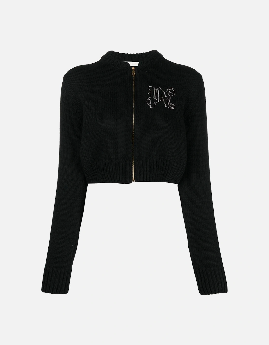 Monogram Studded Zip Sweater Black, 6 of 5