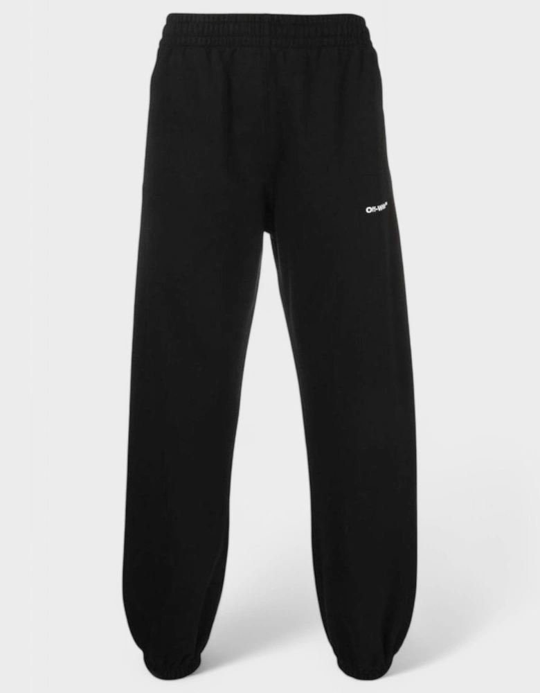 Wave Outline Diag Short Sweatpant Black