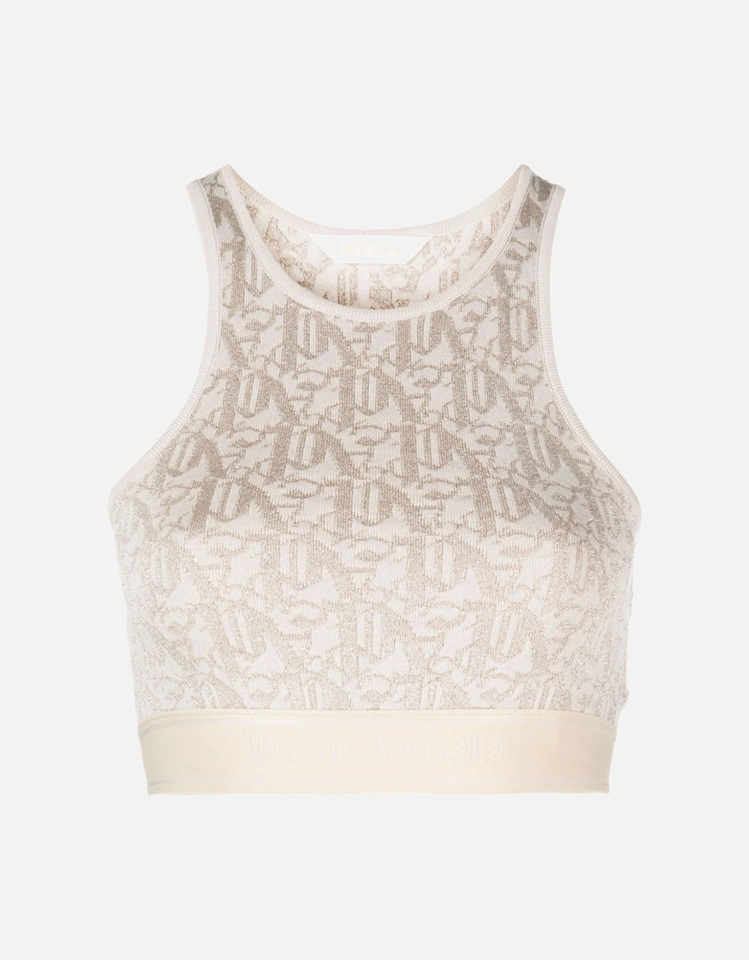 Monogram Jacquard Knit Bra Top Beige, 6 of 5