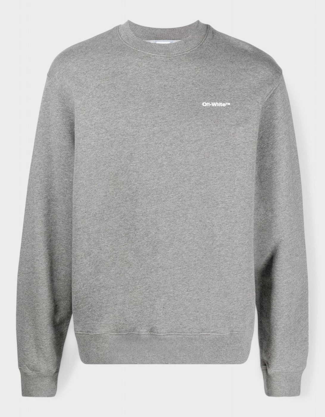 Wave Outline Diag Slim Crewneck Grey/White