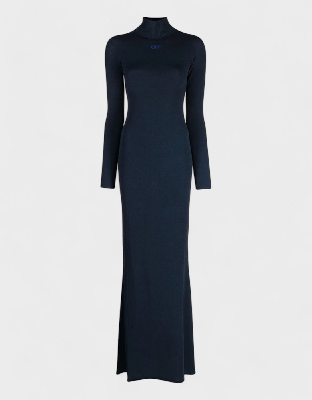 Slick Long Dress Funnel Neck Dress Dark Blue, 5 of 4