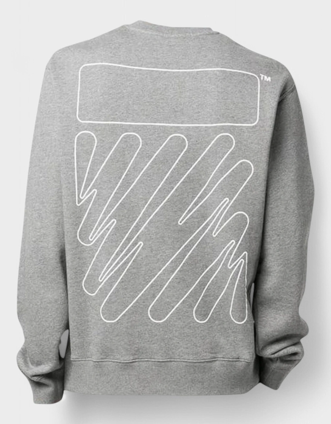 Wave Outline Diag Slim Crewneck Grey/White, 3 of 2