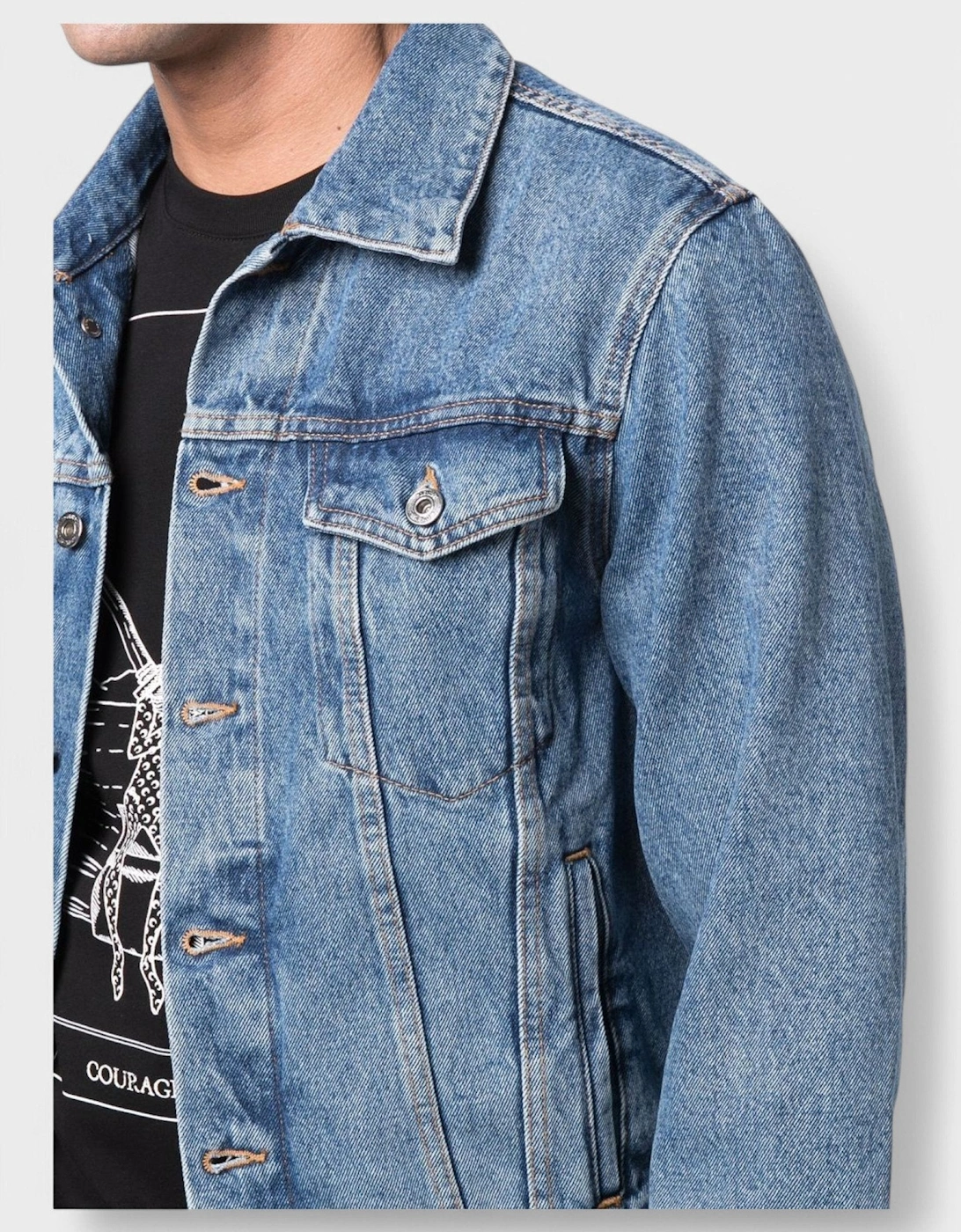 Indust Slim Denim Jacket Medium Blue
