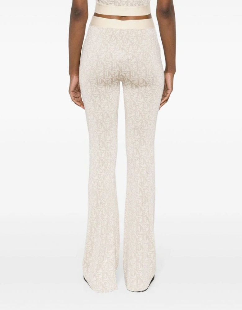 Monogram Jacquard Knitted Trousers Beige