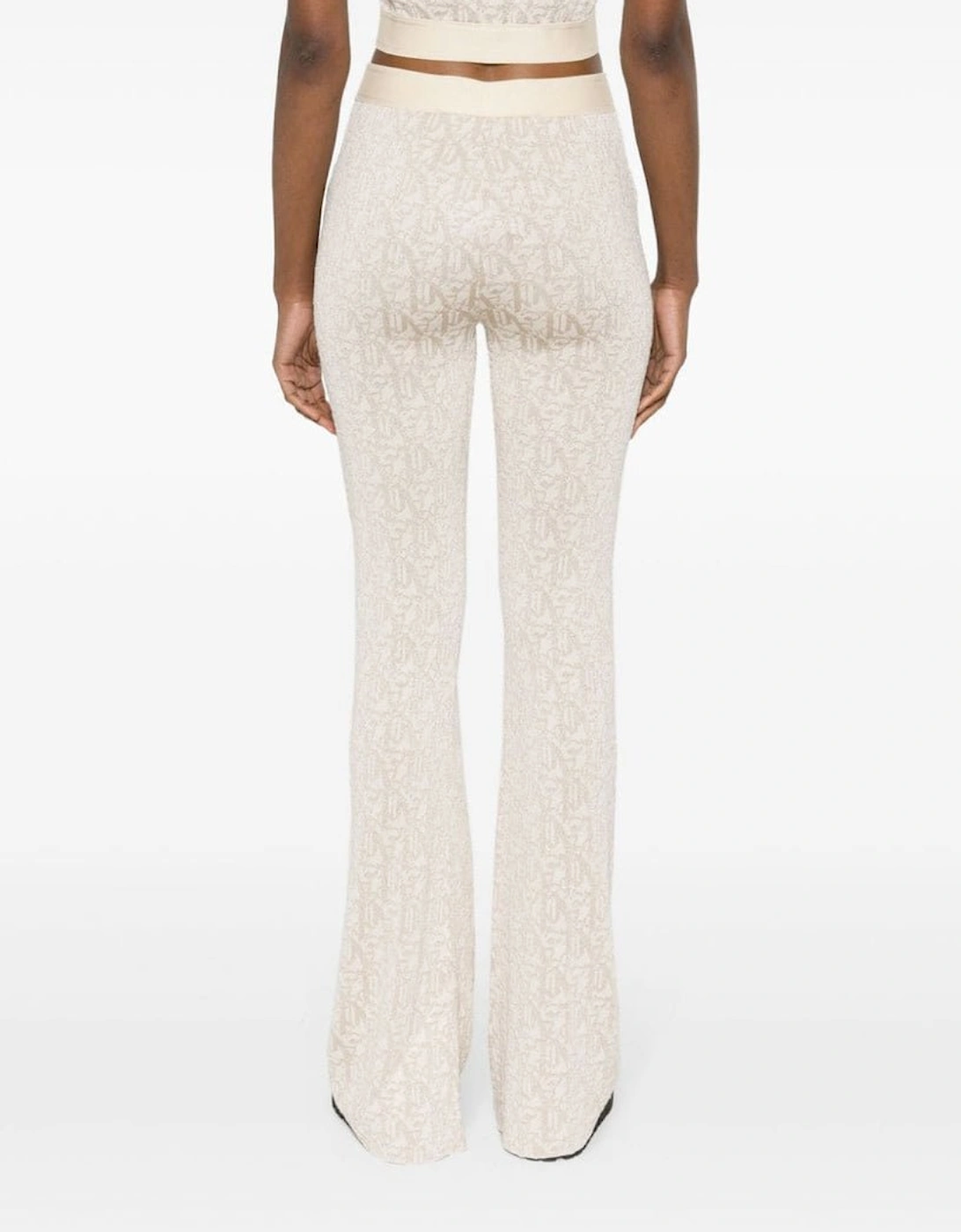 Monogram Jacquard Knitted Trousers Beige