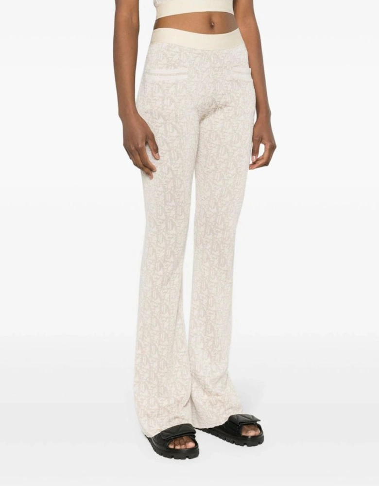 Monogram Jacquard Knitted Trousers Beige