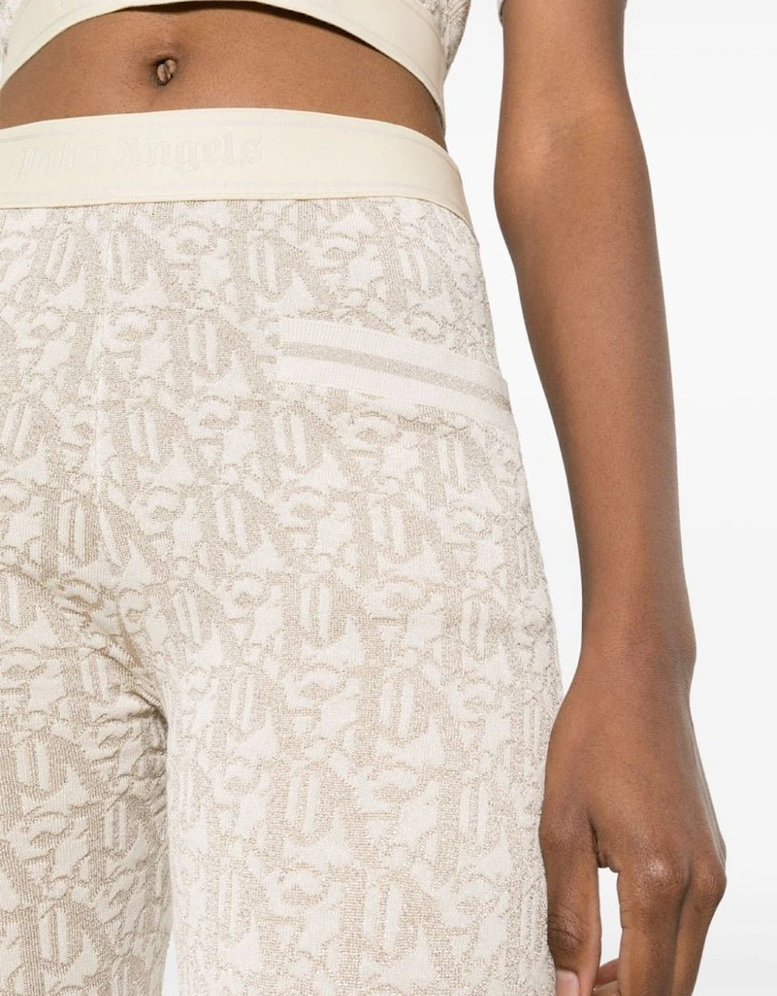 Monogram Jacquard Knitted Trousers Beige