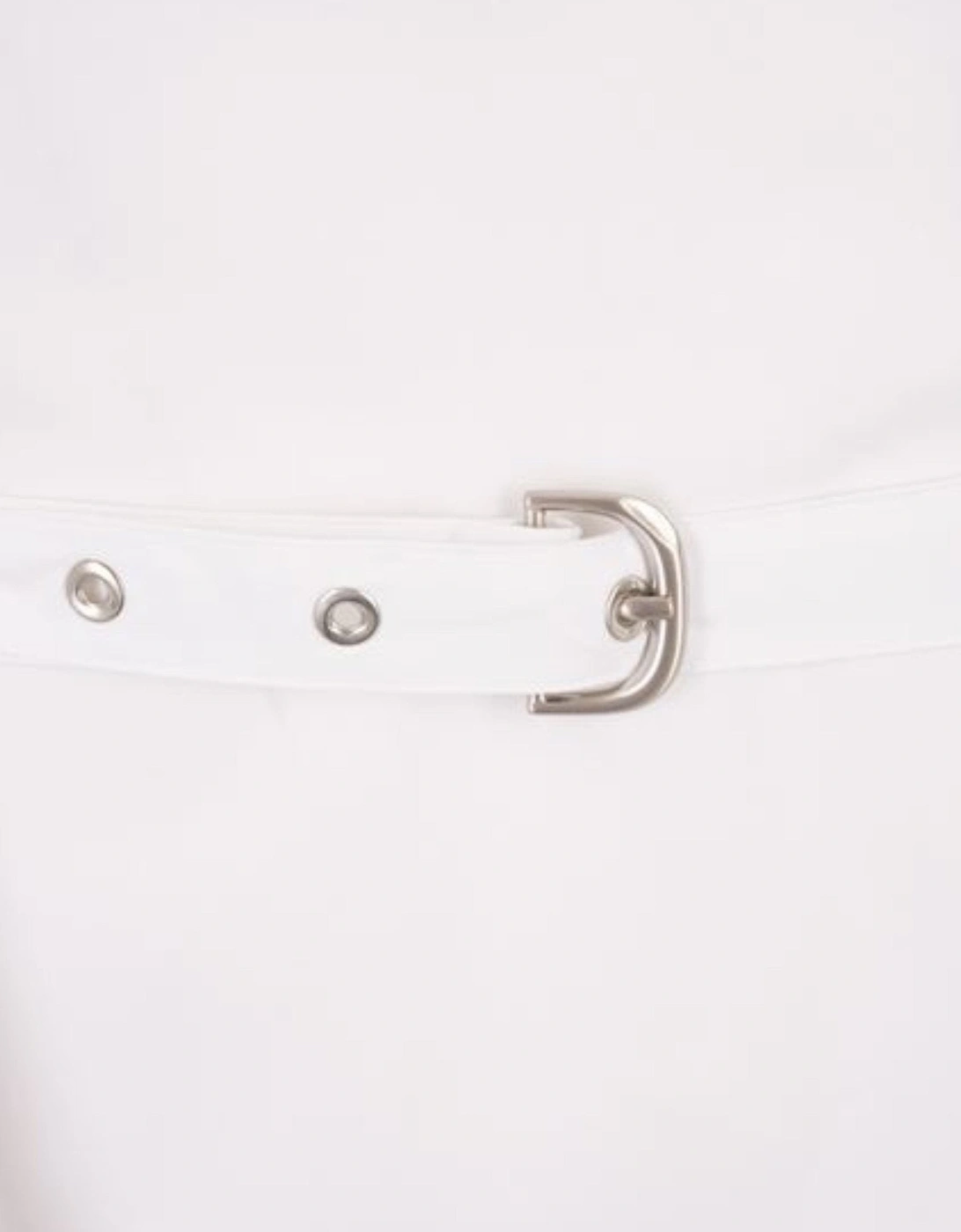 Poplin Cross Belt Shirt White