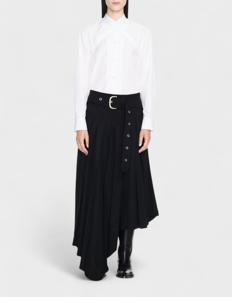 Poplin Cross Belt Shirt White