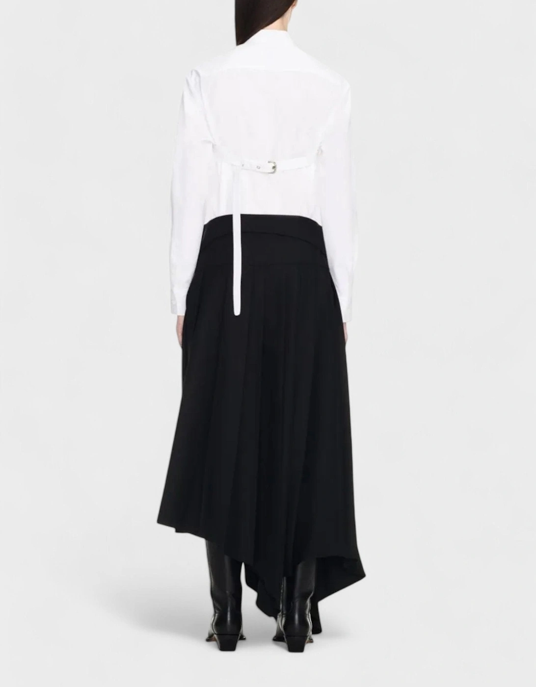 Poplin Cross Belt Shirt White