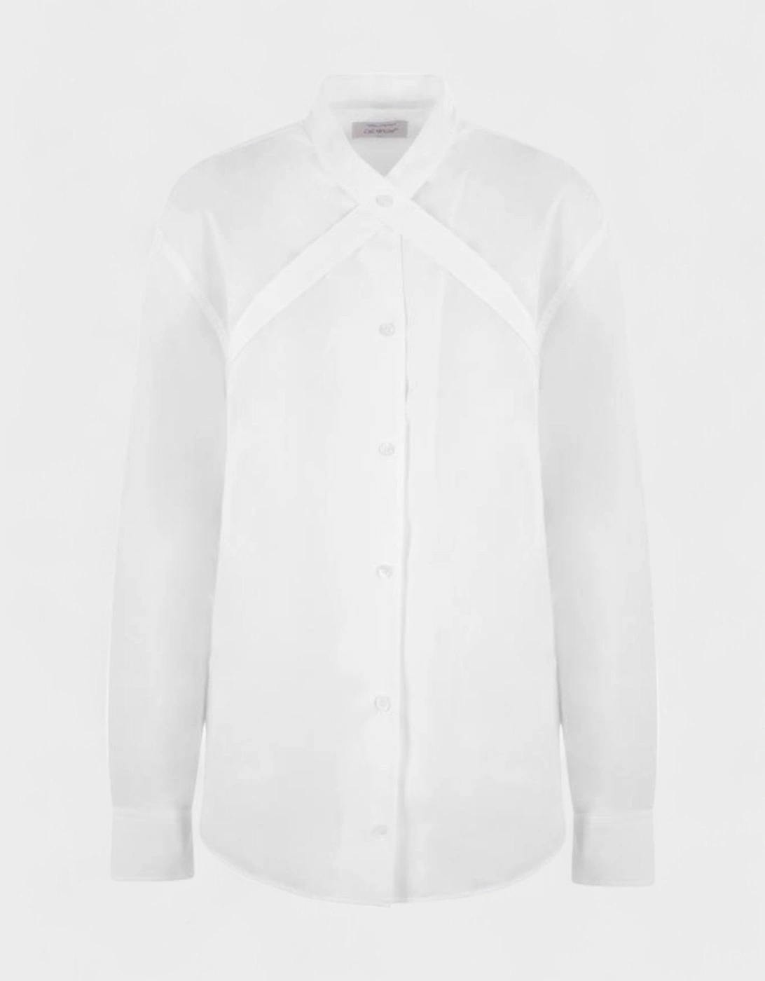 Poplin Cross Belt Shirt White