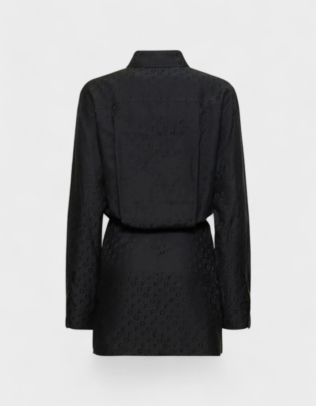 Off Jacquard Twist Shirt Dress 'Black'