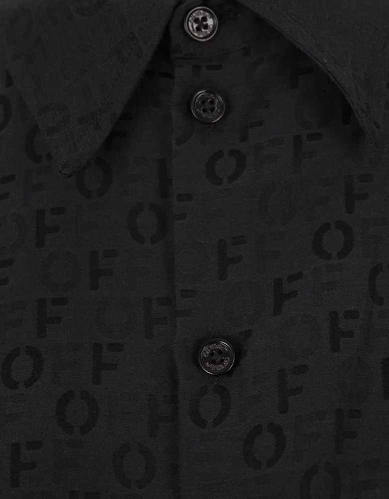 Off Jacquard Twist Shirt Dress 'Black'
