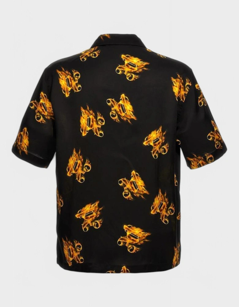 Burning Monogram Shirt Black/Gold