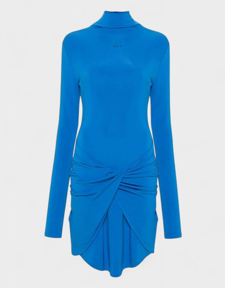 Vi Crepe Twist Mini Dress Blue