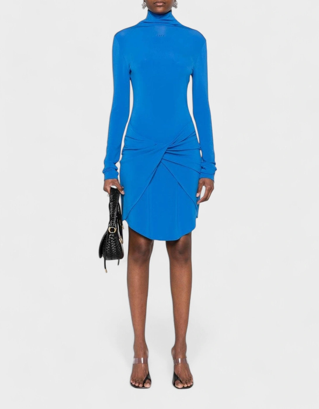 Vi Crepe Twist Mini Dress Blue