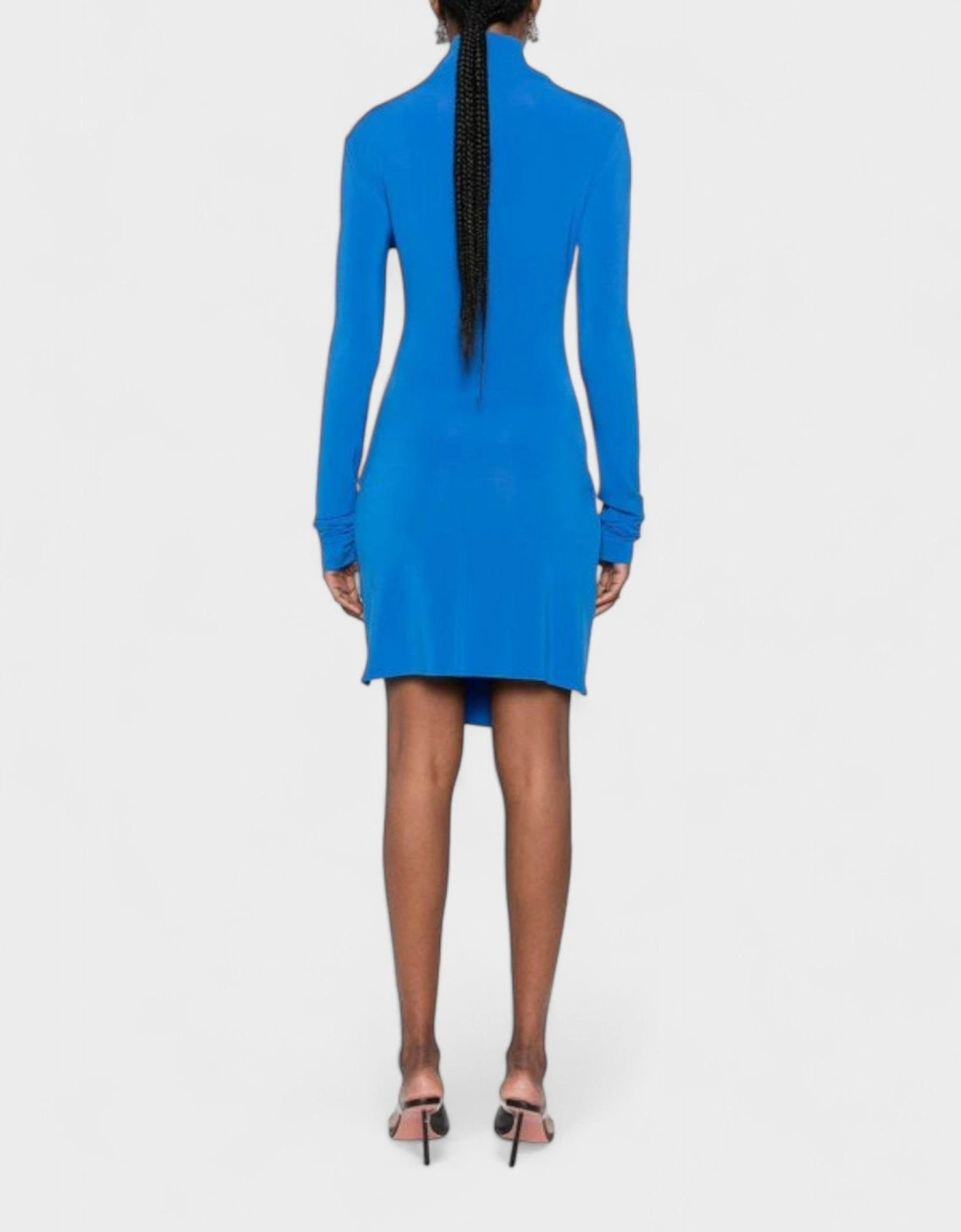 Vi Crepe Twist Mini Dress Blue