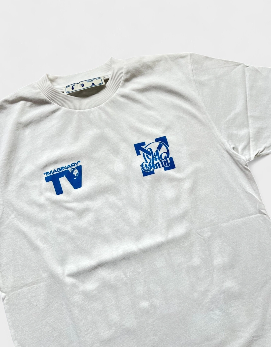 Off White Katsu TV S/S T-Shirt White Blue