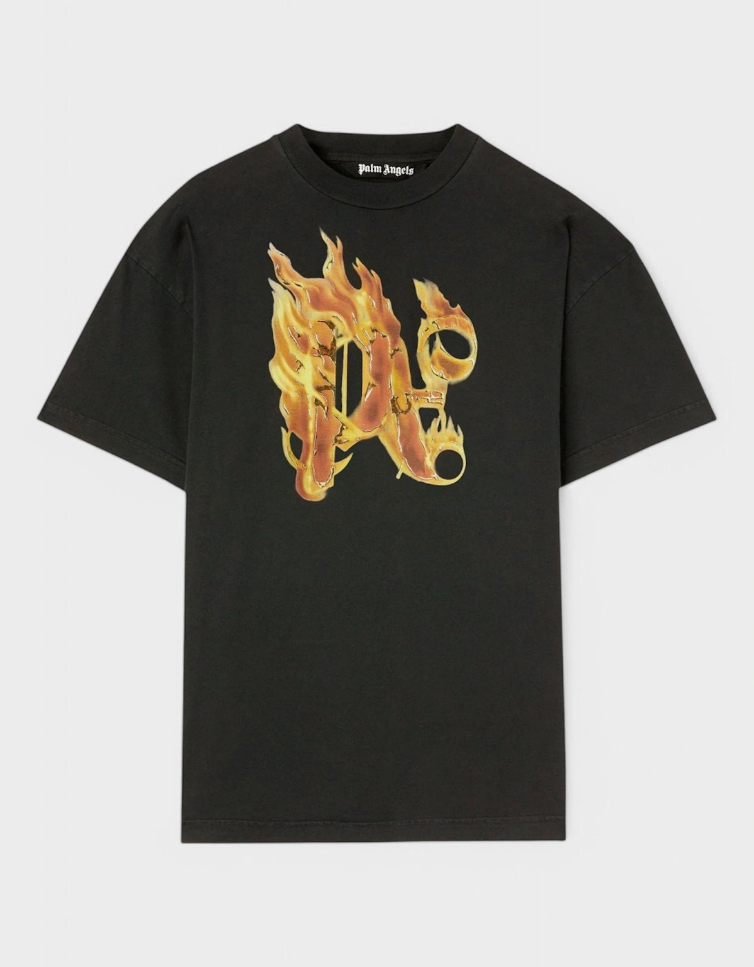 Burning Monogram T-Shirt Black/Gold, 3 of 2