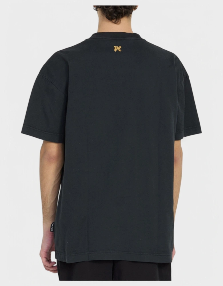 Burning Monogram T-Shirt Black/Gold