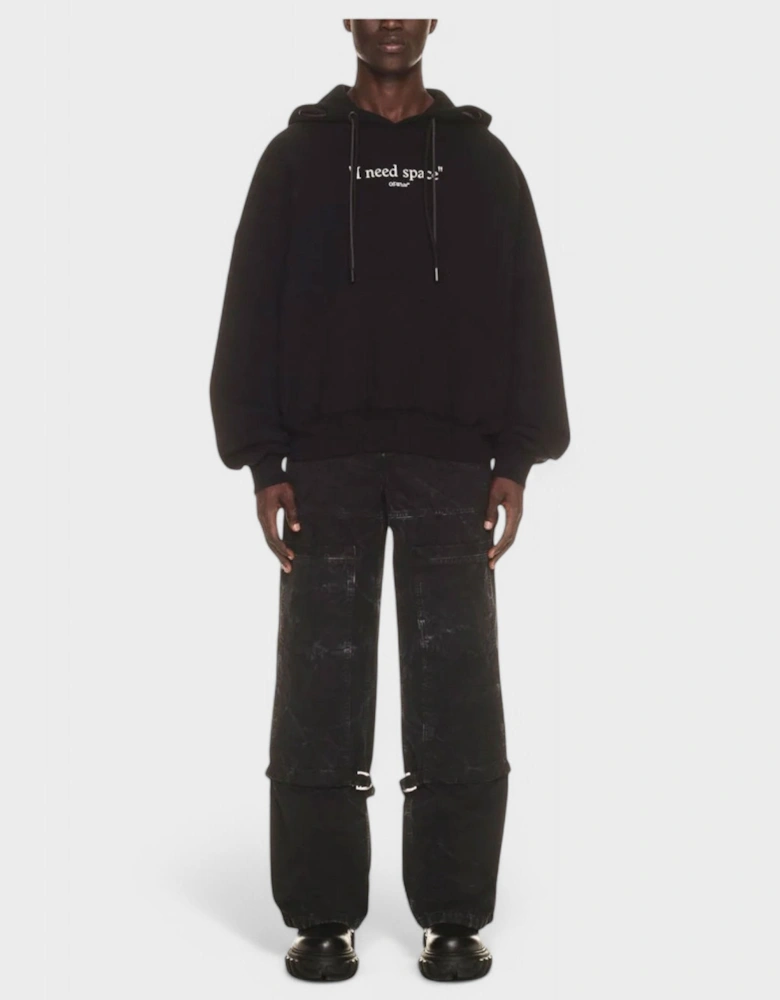 Give Me Space Dbl String Hoodie Black