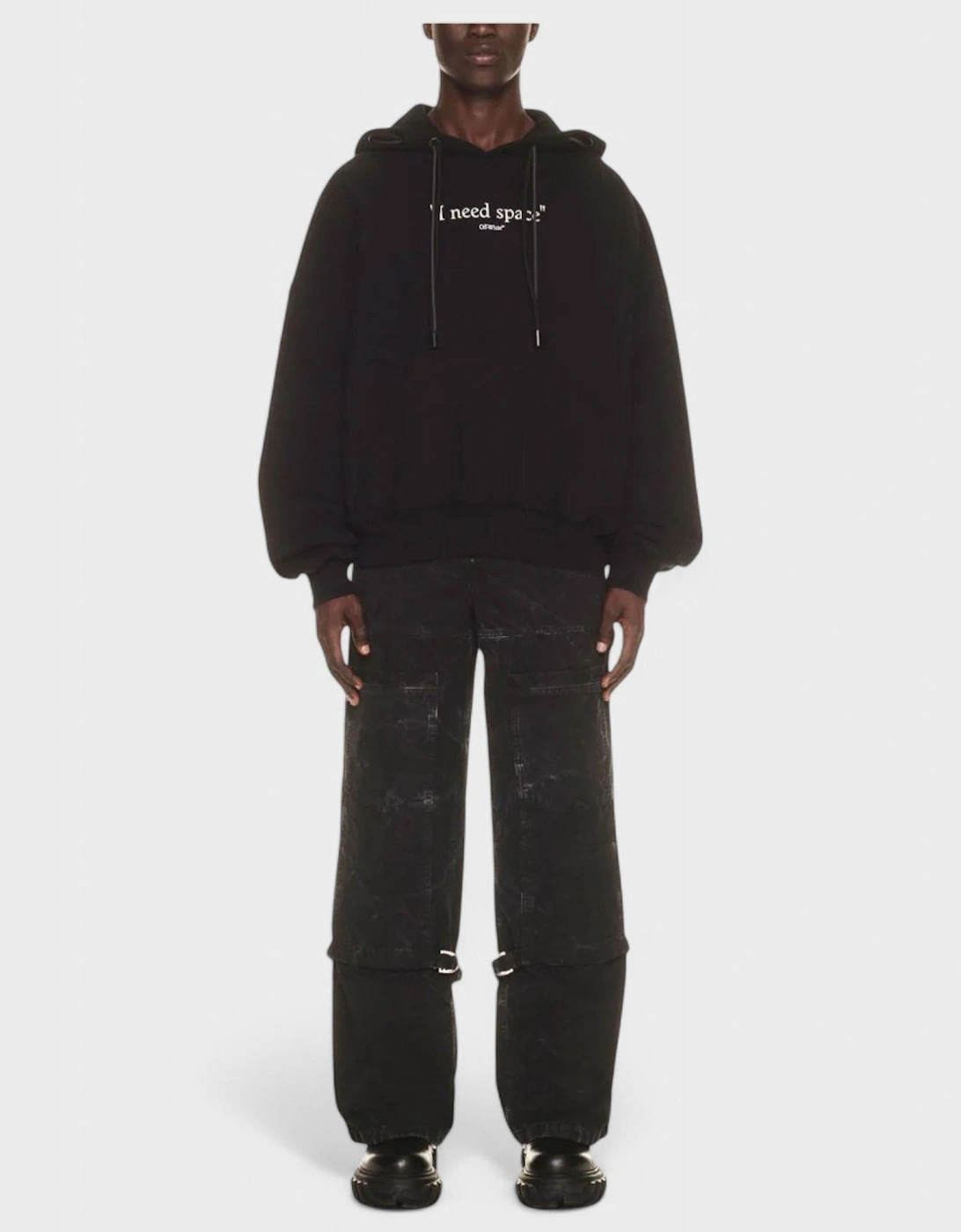 Give Me Space Dbl String Hoodie Black