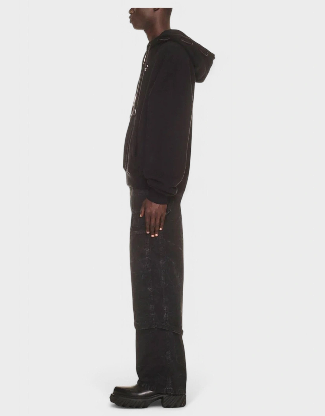 Give Me Space Dbl String Hoodie Black