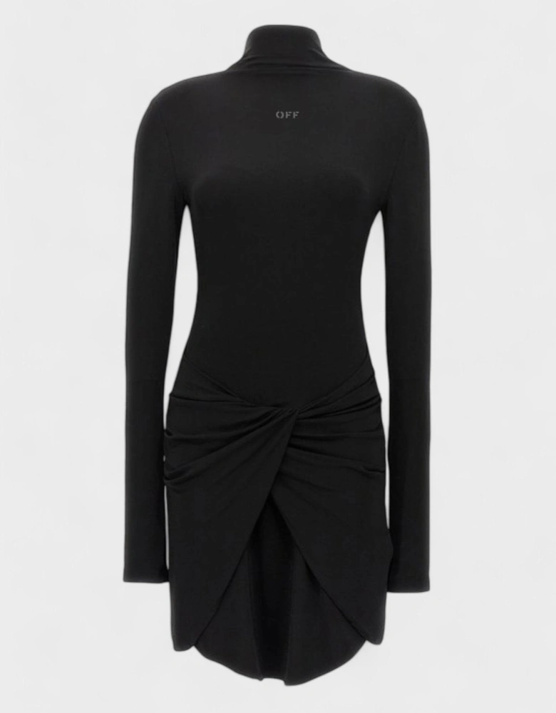 Vi Crepe Twist Mini Dress Black