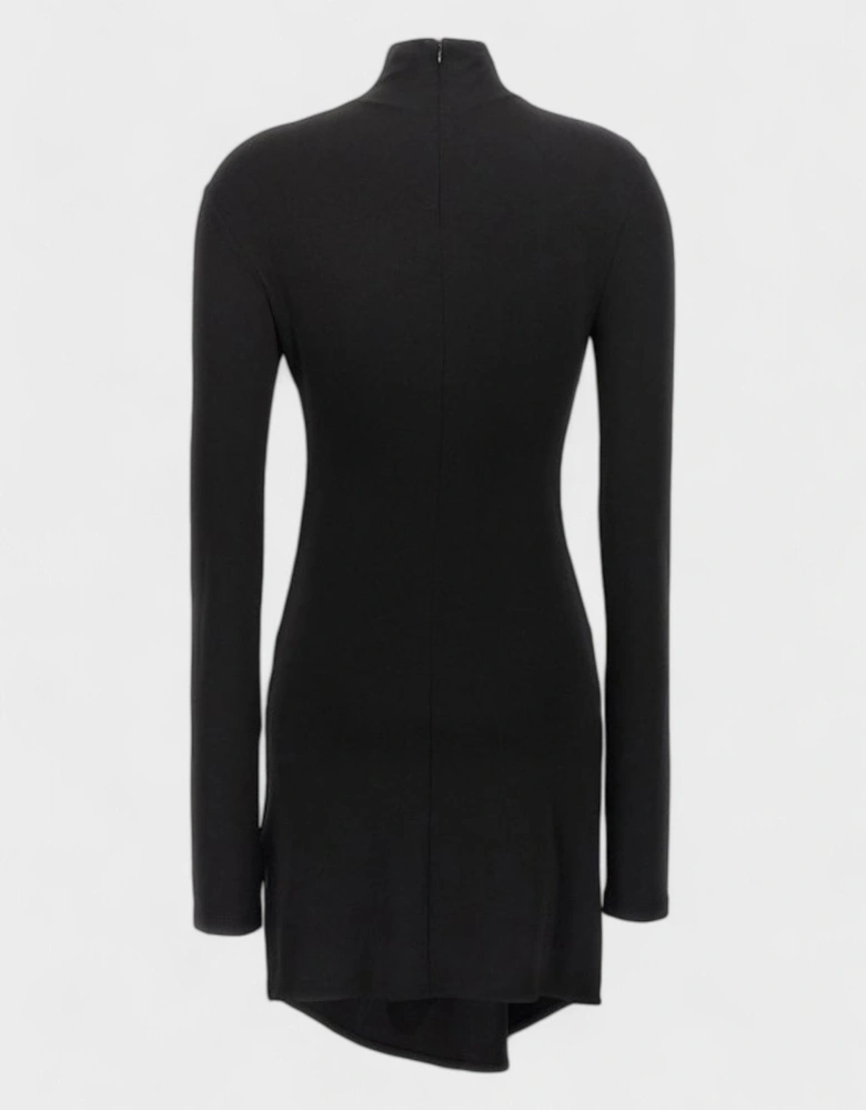 Vi Crepe Twist Mini Dress Black