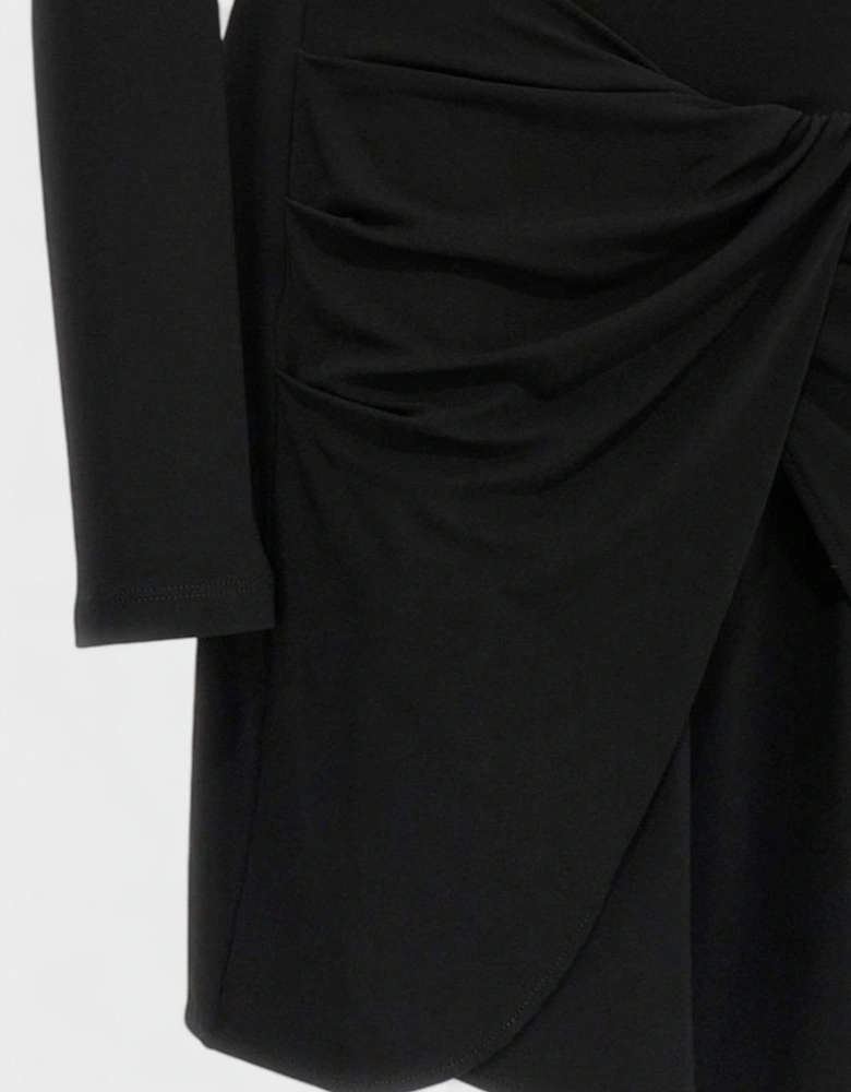 Vi Crepe Twist Mini Dress Black