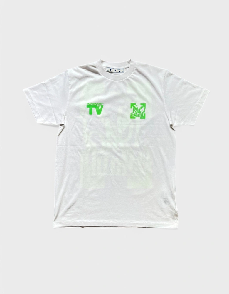 Off White Katsu TV S/S T-Shirt White Green Fluo