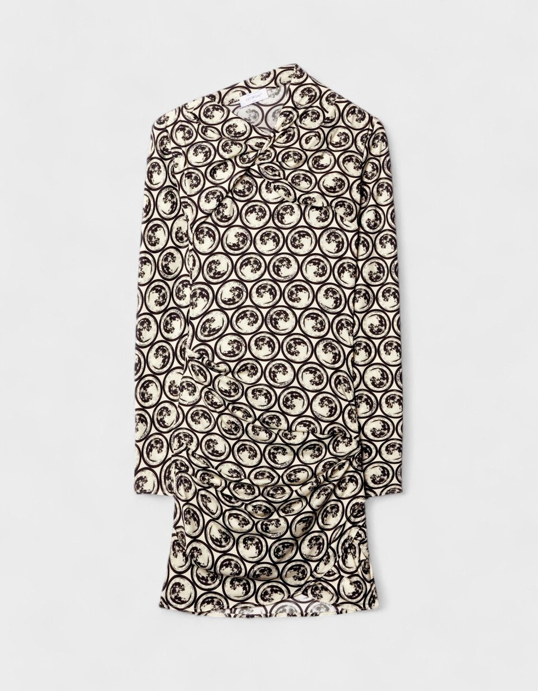 Moon-print Gathered Asymmetric Dress, 5 of 4
