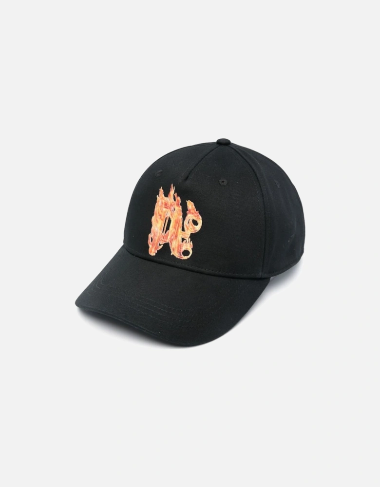 Burning Monogram Cap Black