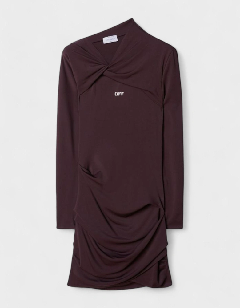 Off Stamp Twist Detail Minidress Brown