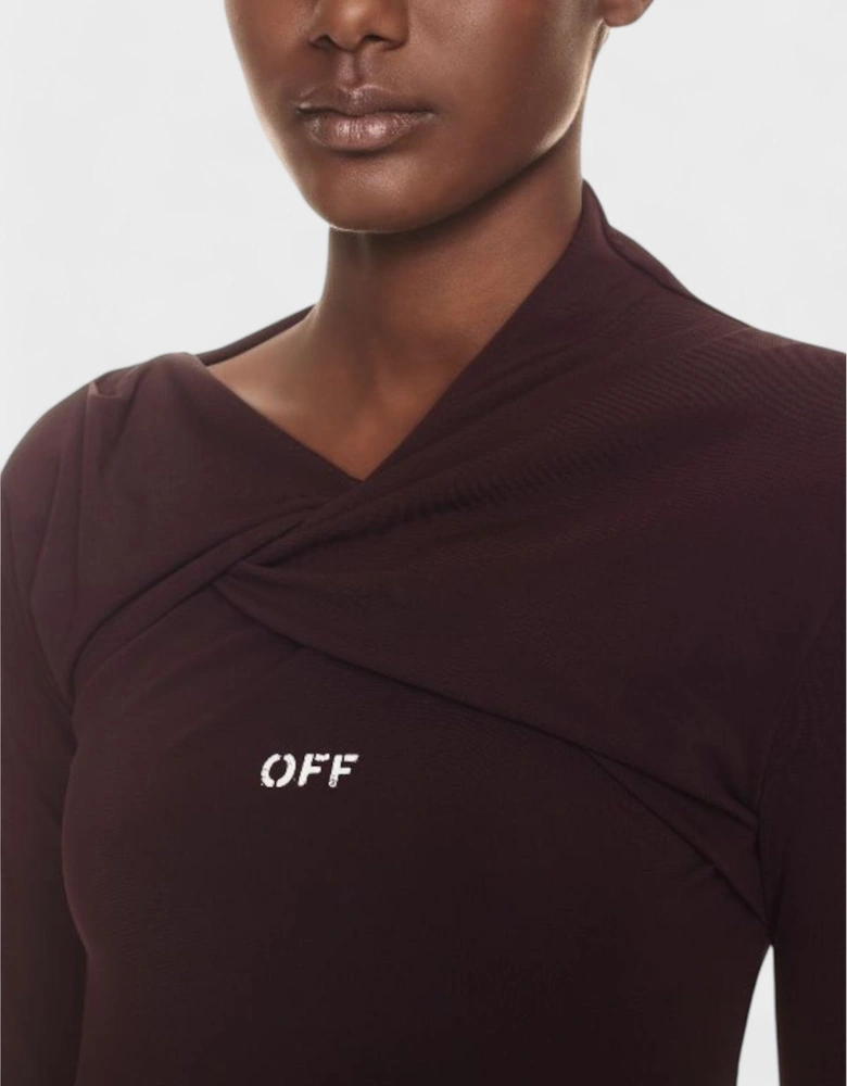 Off Stamp Twist Detail Minidress Brown