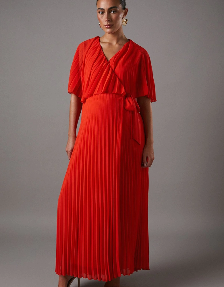 Maternity Pleat Wrap Dress