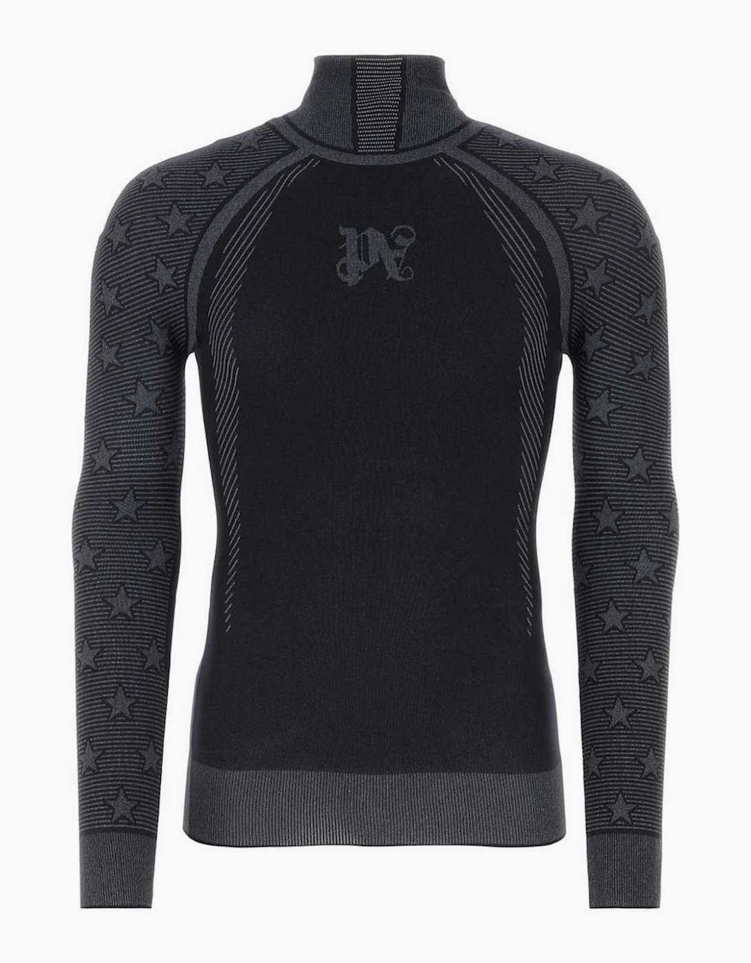 Men's Palm Angels Monogram Baselayer Ski Top Black - Size: 38/36