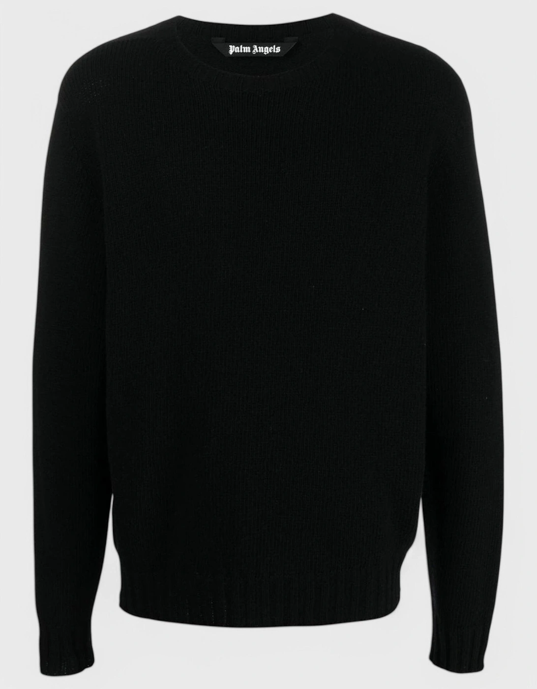Curved Logo Knitted Crewneck Black/White, 3 of 2