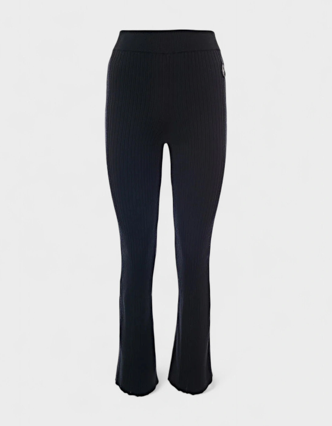 Viscose Crepe Stretch Ribbed Knitted Leggings Black, 4 of 3