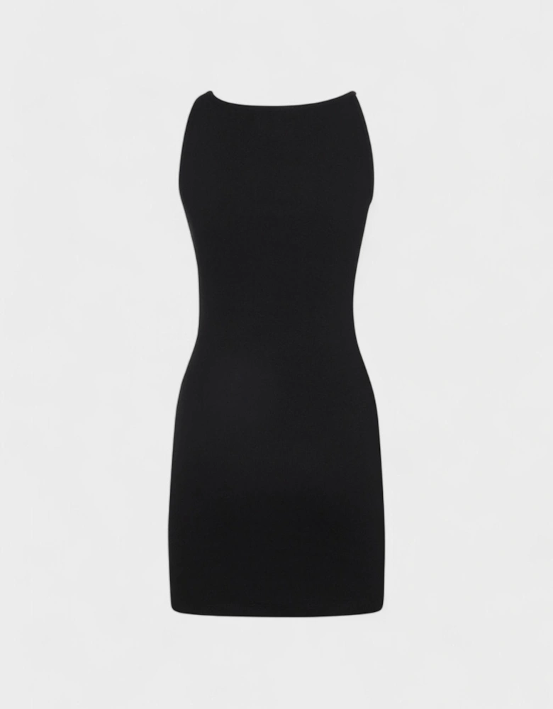 Off Stamp Rib Basic Tank Dress Black