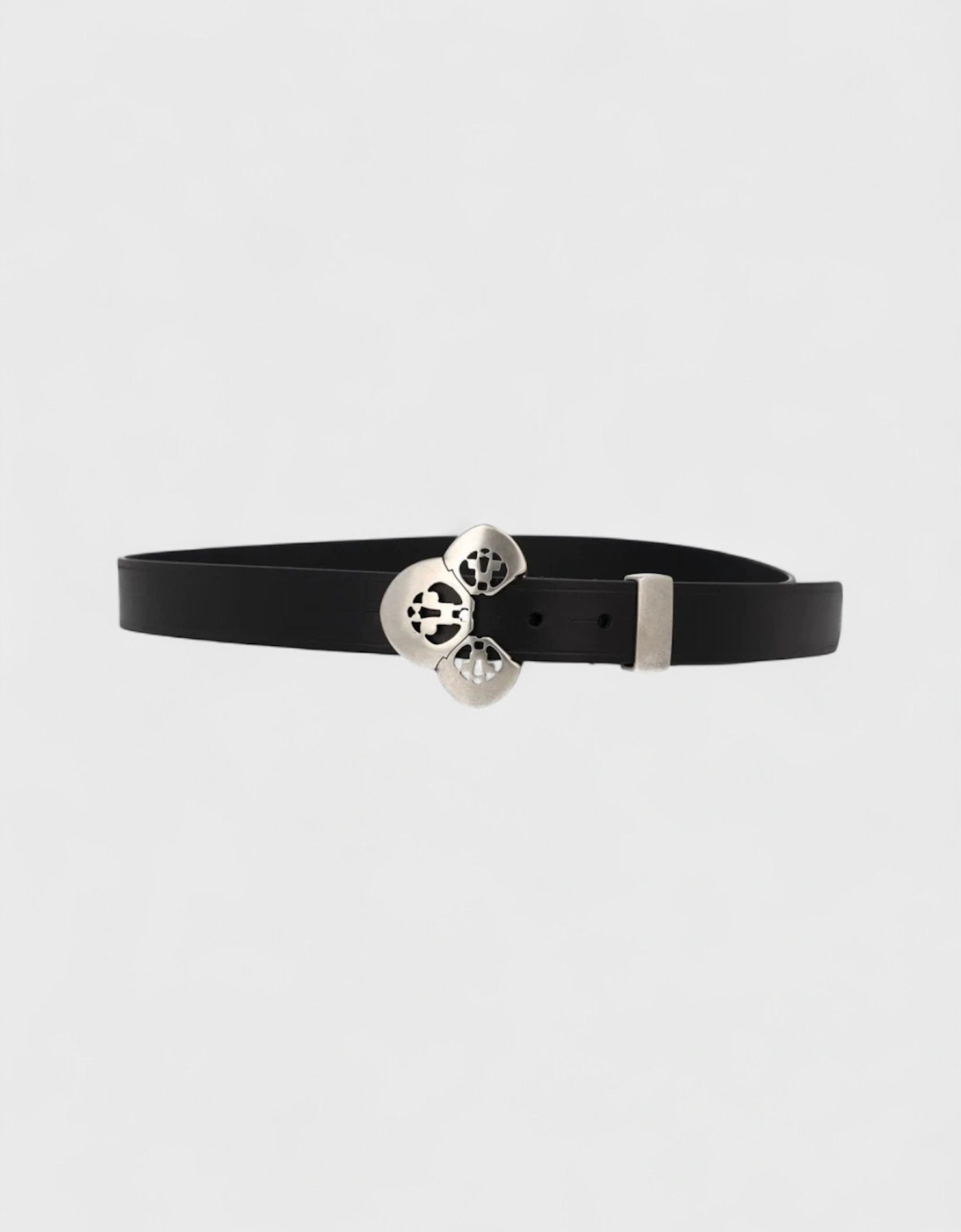 Louama Belt Black Leather Silver Buckle, 5 of 4